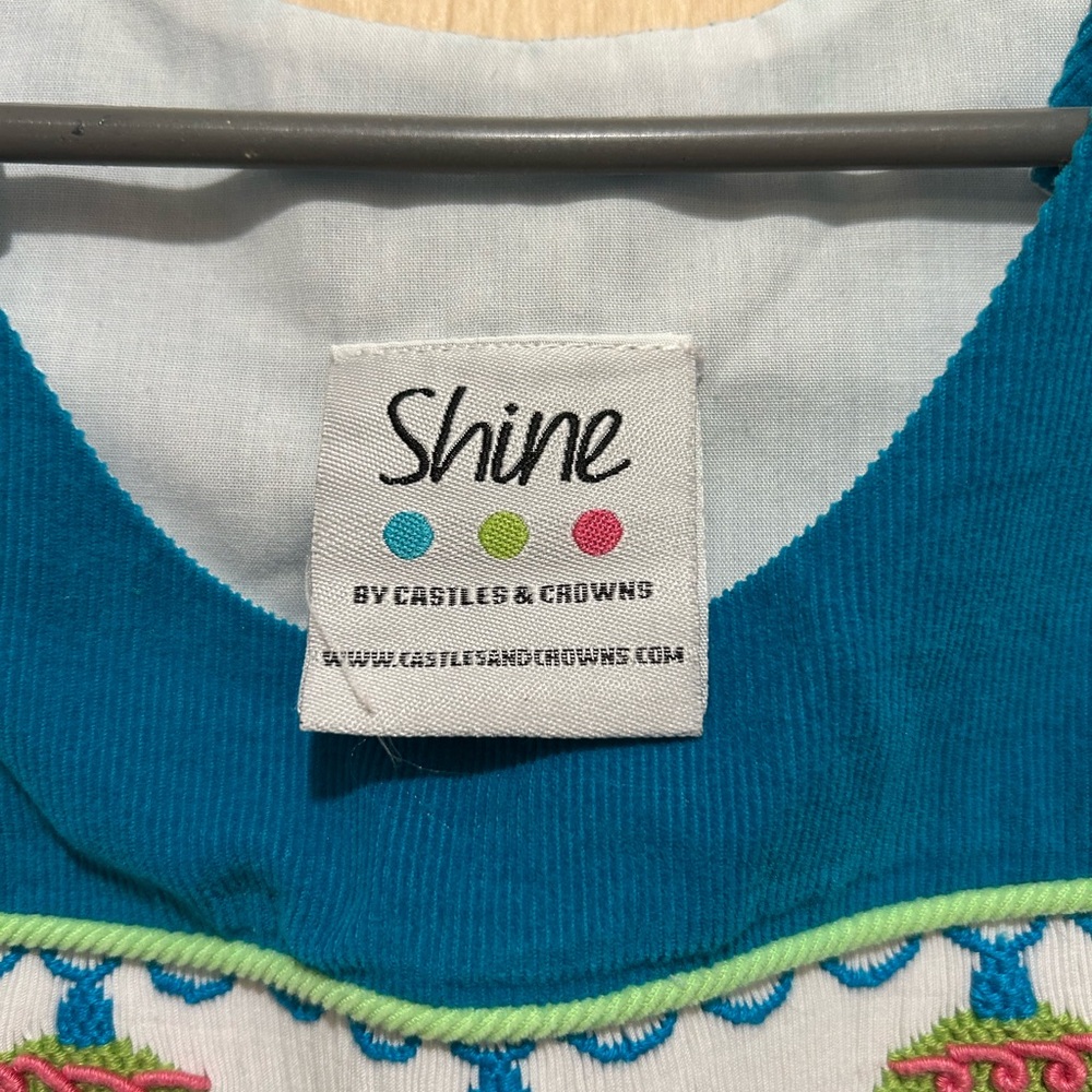 Smocked Holiday Kids Tank Top with Embroidery and Button Detail - Picture 5 of 8